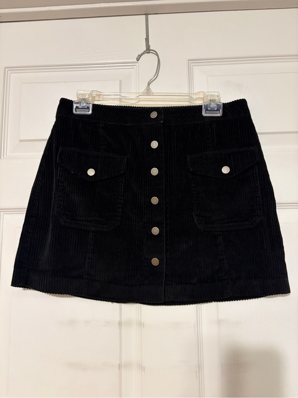 Corduroy Button Mini Skirt